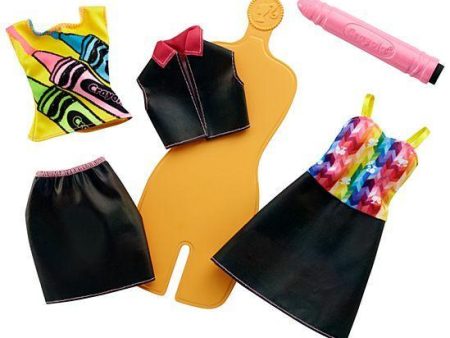 Barbie Crayola Rainbow Design Fashion Set Online now