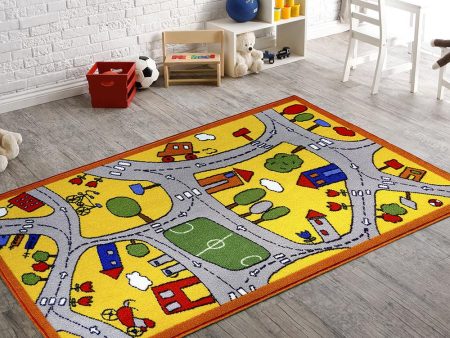 alfombra child rug fondo amarillo tamano 140x200 cms Online Sale