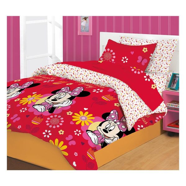 sabanas  minnie   cama sencillo roja Sale